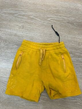 Dolce & Gabbana Kids Yellow Sweat Shorts Size 2 Made in Italy Zip Pockets